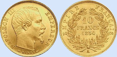 10 Francs NAPOLEON III Tte laure